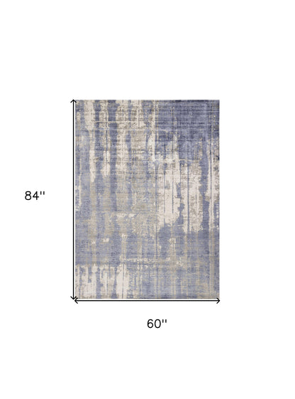 9' X 13' Gray And Ivory Abstract Hand Loomed Area Rug