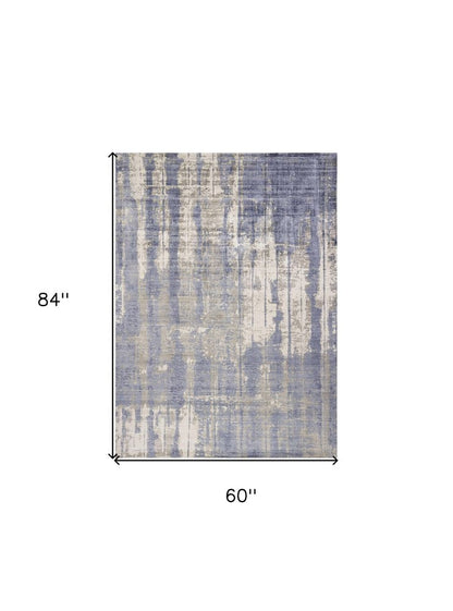 9' X 13' Gray And Ivory Abstract Hand Loomed Area Rug