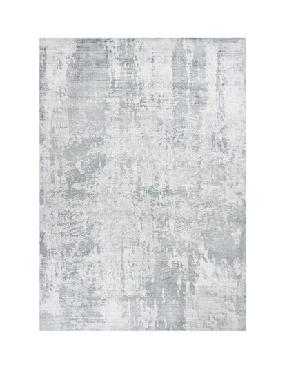 8' X 10' Dark Gray And Light Gray Abstract Hand Loomed Area Rug