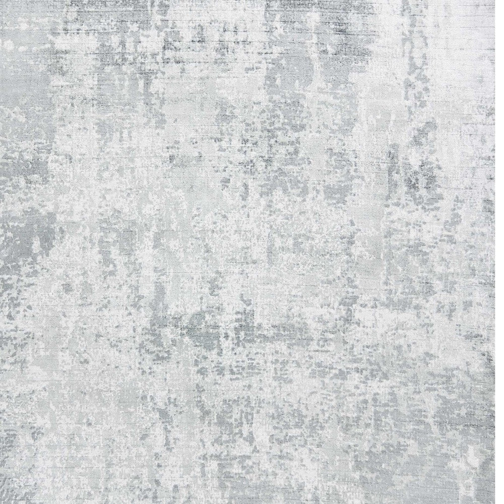 8' X 10' Dark Gray And Light Gray Abstract Hand Loomed Area Rug