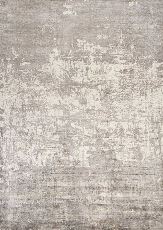 5' X 7' Beige And Ivory Abstract Hand Loomed Area Rug