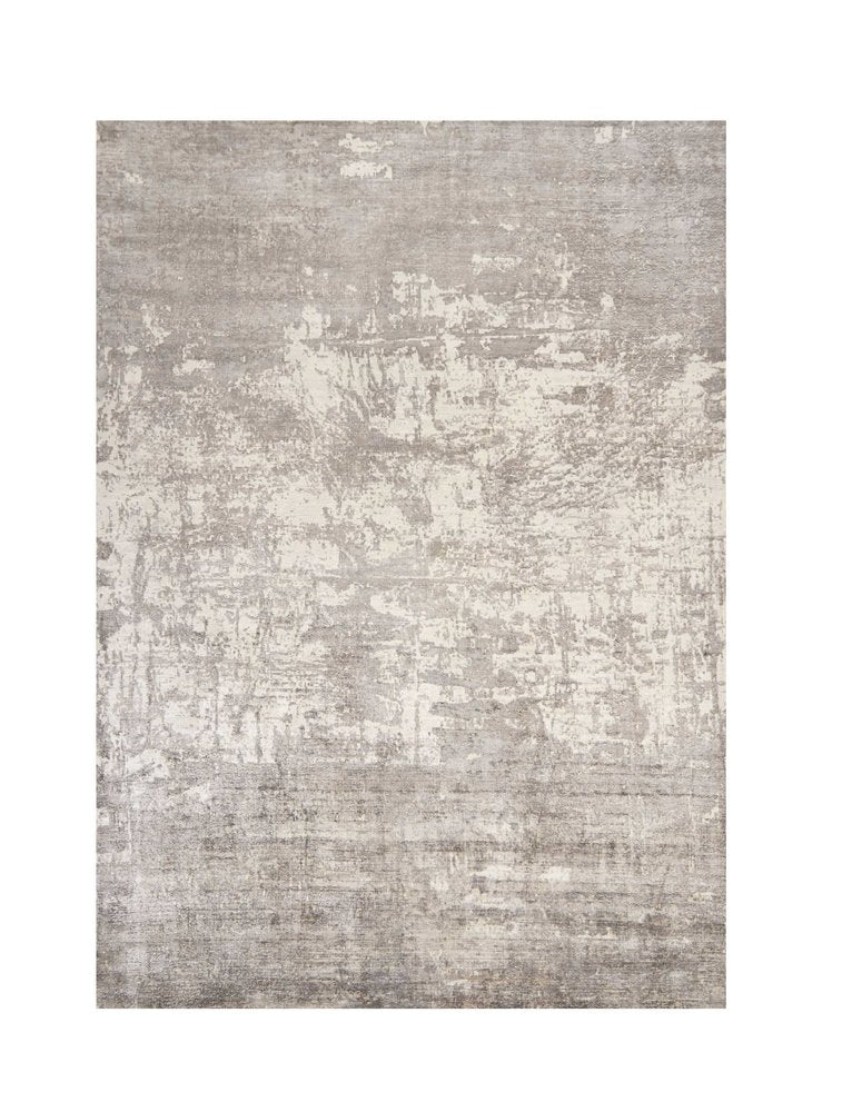 5' X 7' Beige And Ivory Abstract Hand Loomed Area Rug