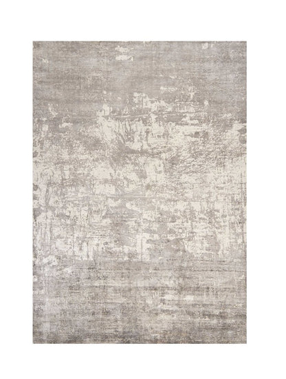 8' X 11' Beige And Ivory Abstract Hand Loomed Area Rug