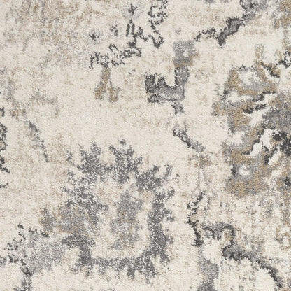 8' X 10' Ivory And Gray Floral Medallion Area Rug