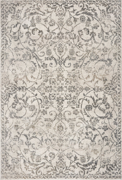 5' X 8' Ivory Floral Vines Area Rug