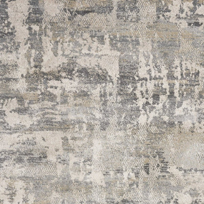 7' X 9' Gray And Tan Abstract Area Rug
