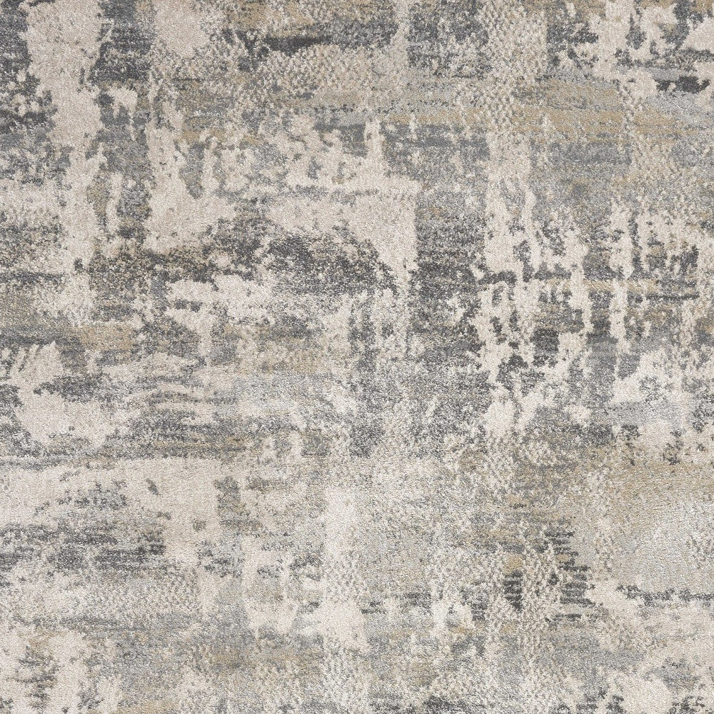 8' X 13' Shade Of Gray Abstract Area Rug