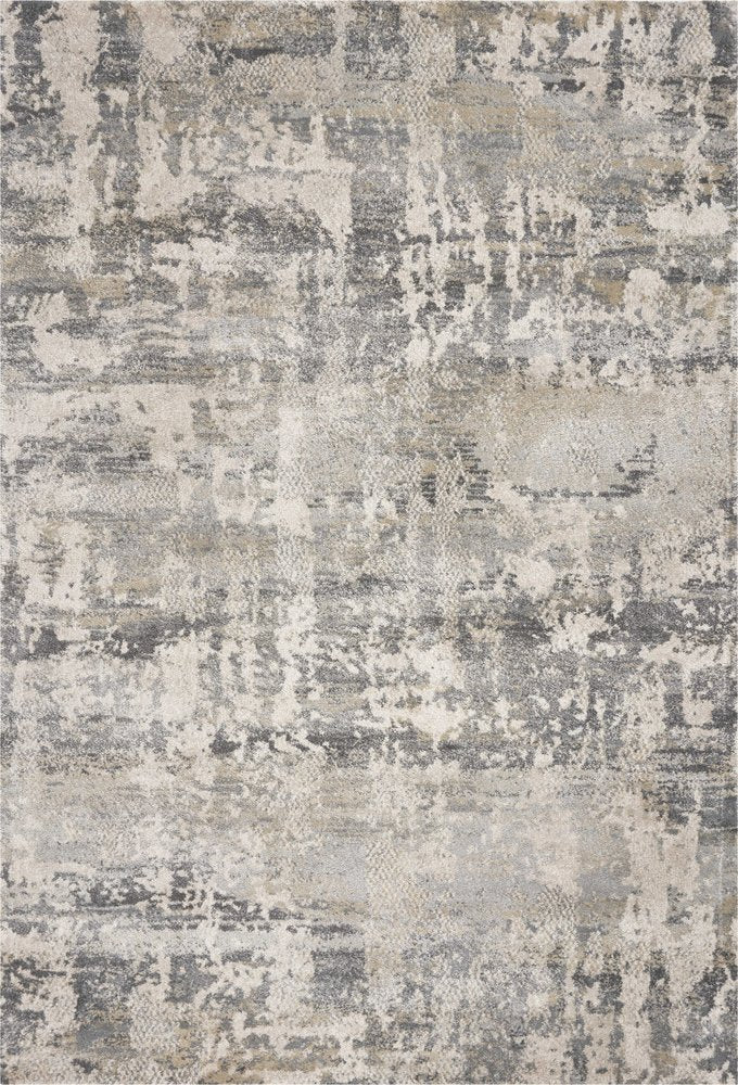 7' X 9' Gray And Tan Abstract Area Rug