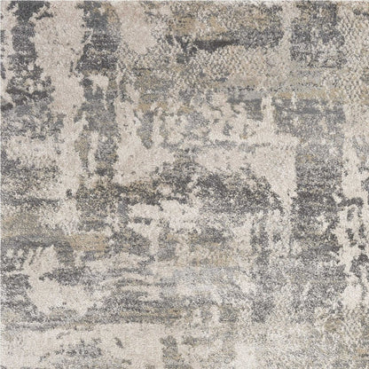 7' X 9' Gray And Tan Abstract Area Rug