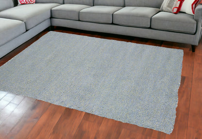 8' Blue Heather Indoor Shag Runner Rug