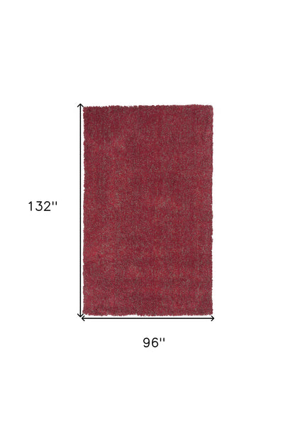 5' X 7' Red Heather Plain Indoor Area Rug