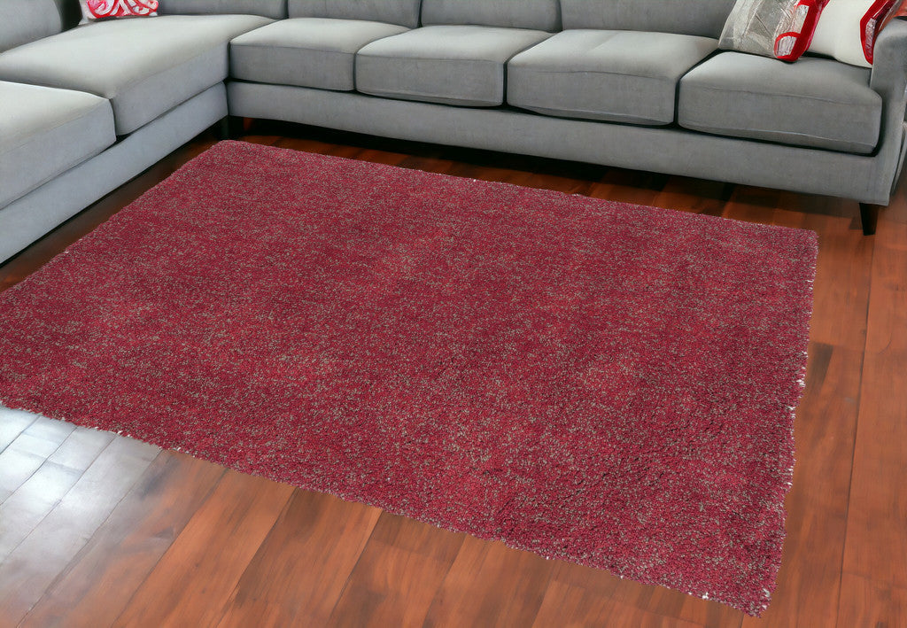 3' X 5' Red Heather Plain Area Rug