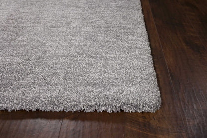8' X 11' Gray Shag Hand Woven Area Rug