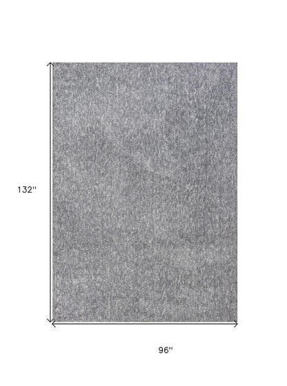 8' X 11' Gray Shag Hand Woven Area Rug