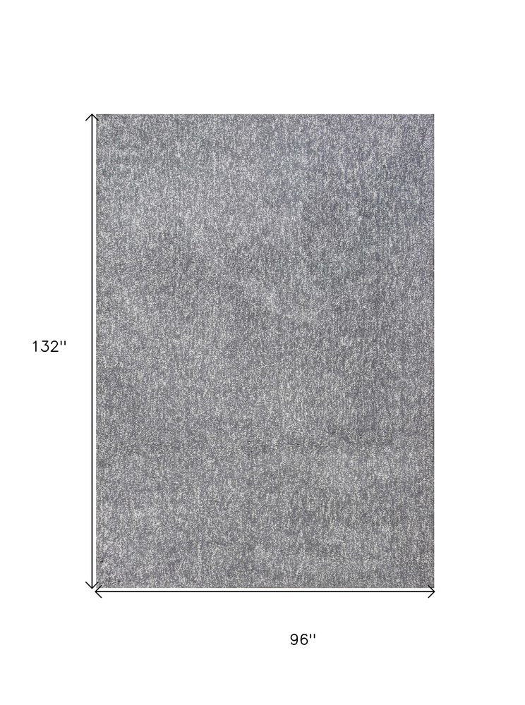 8' X 11' Gray Shag Hand Woven Area Rug