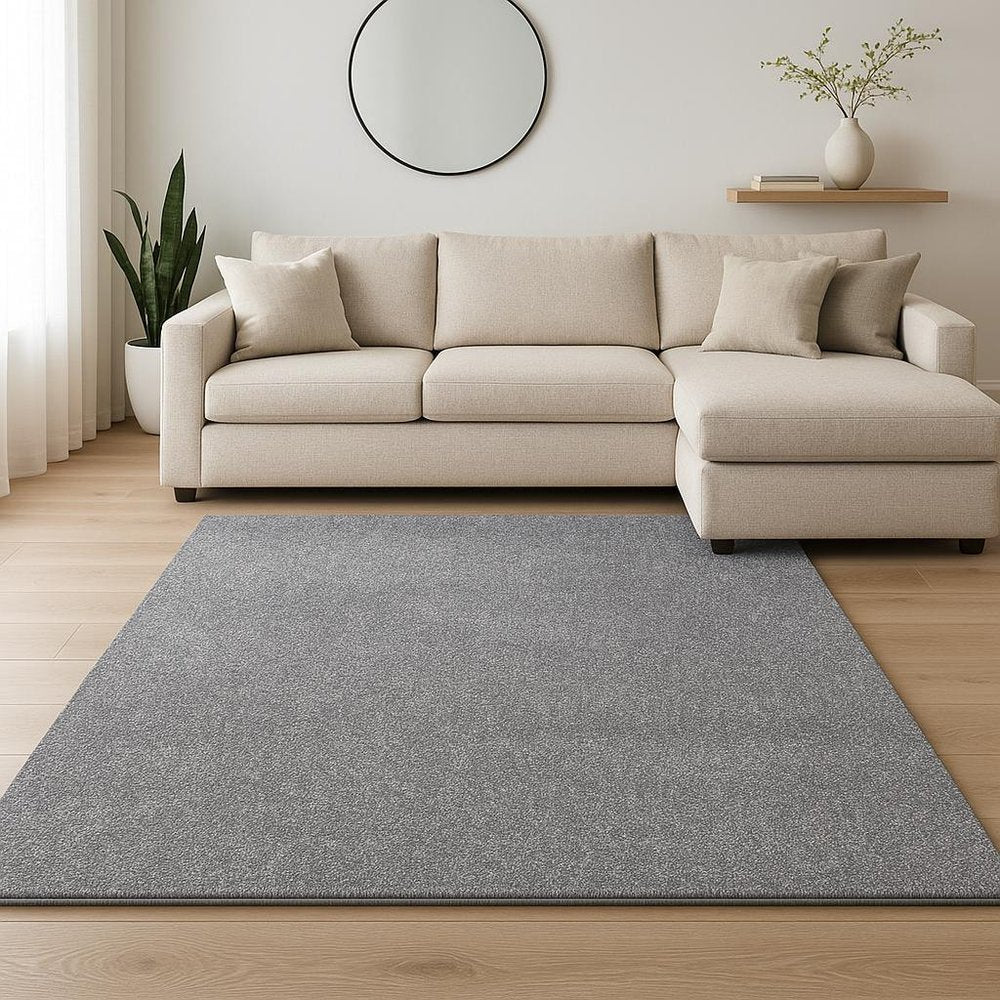 8' Gray Round Hand Woven Area Rug