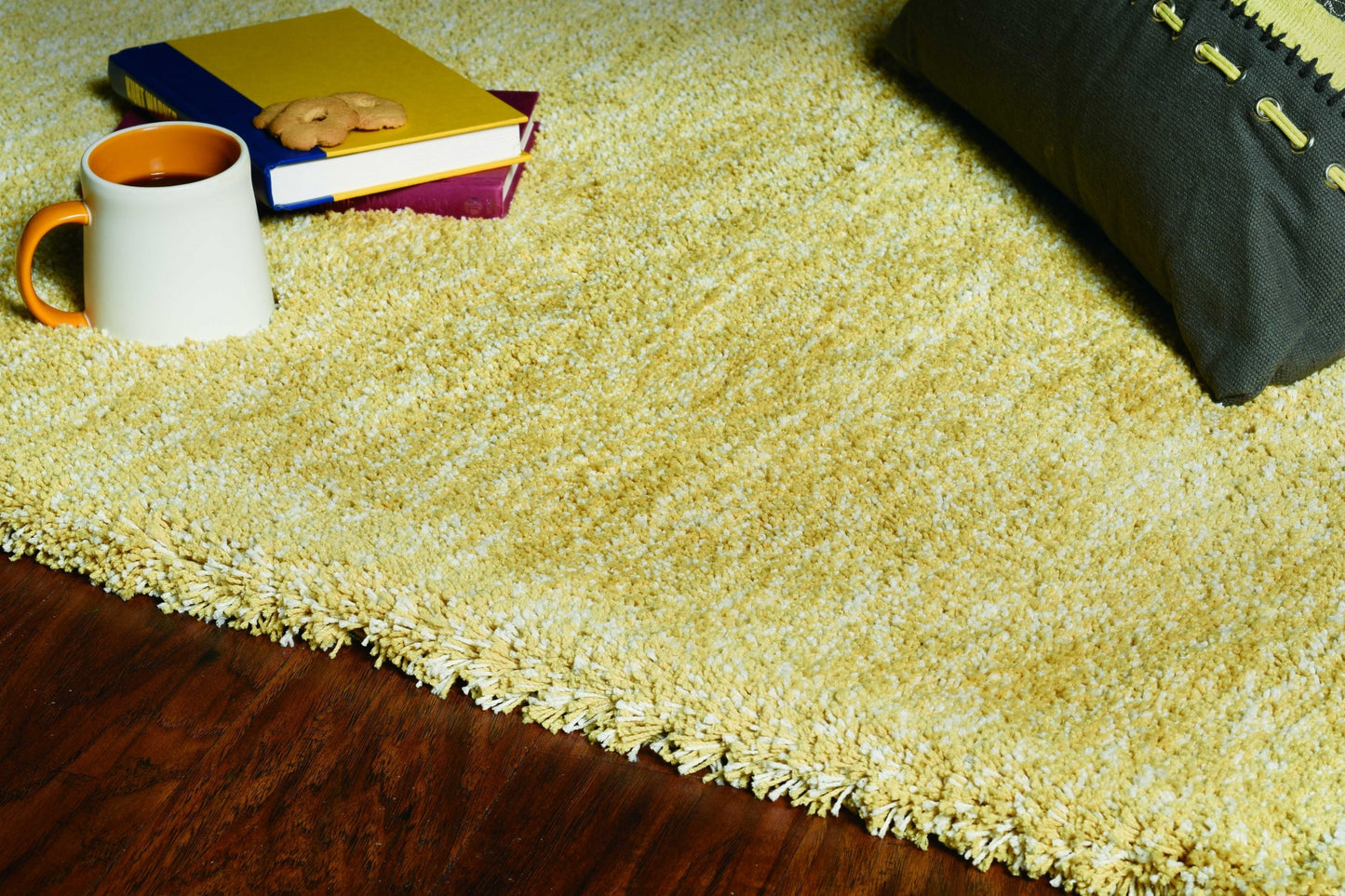 5' X 7' Yellow Heather Plain Indoor Area Rug