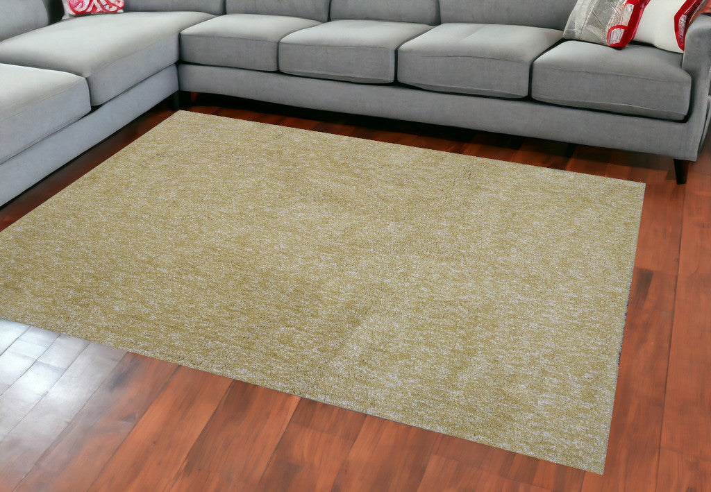 5' X 7' Yellow Heather Plain Indoor Area Rug