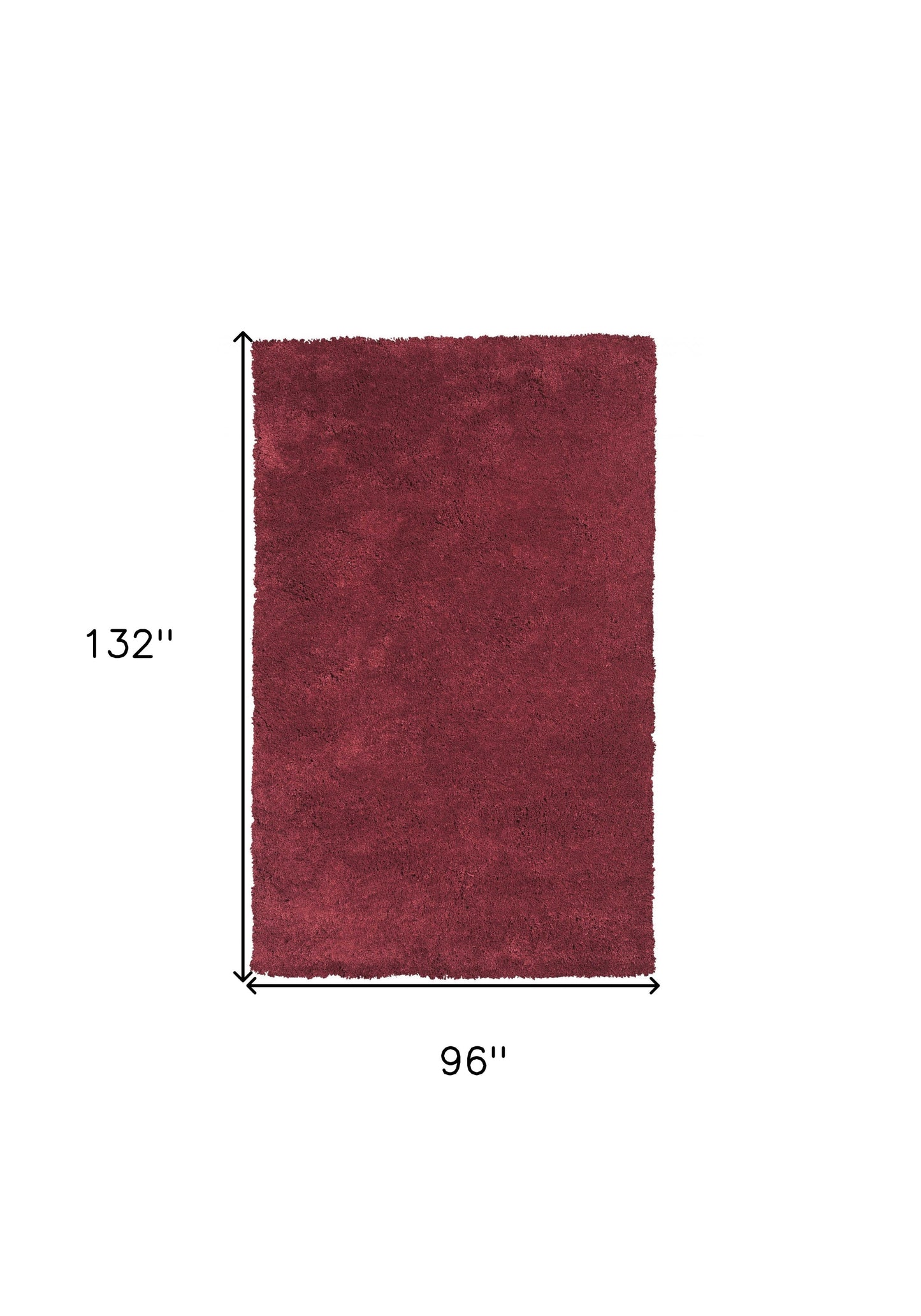 5' X 7' Red Indoor Shag Rug