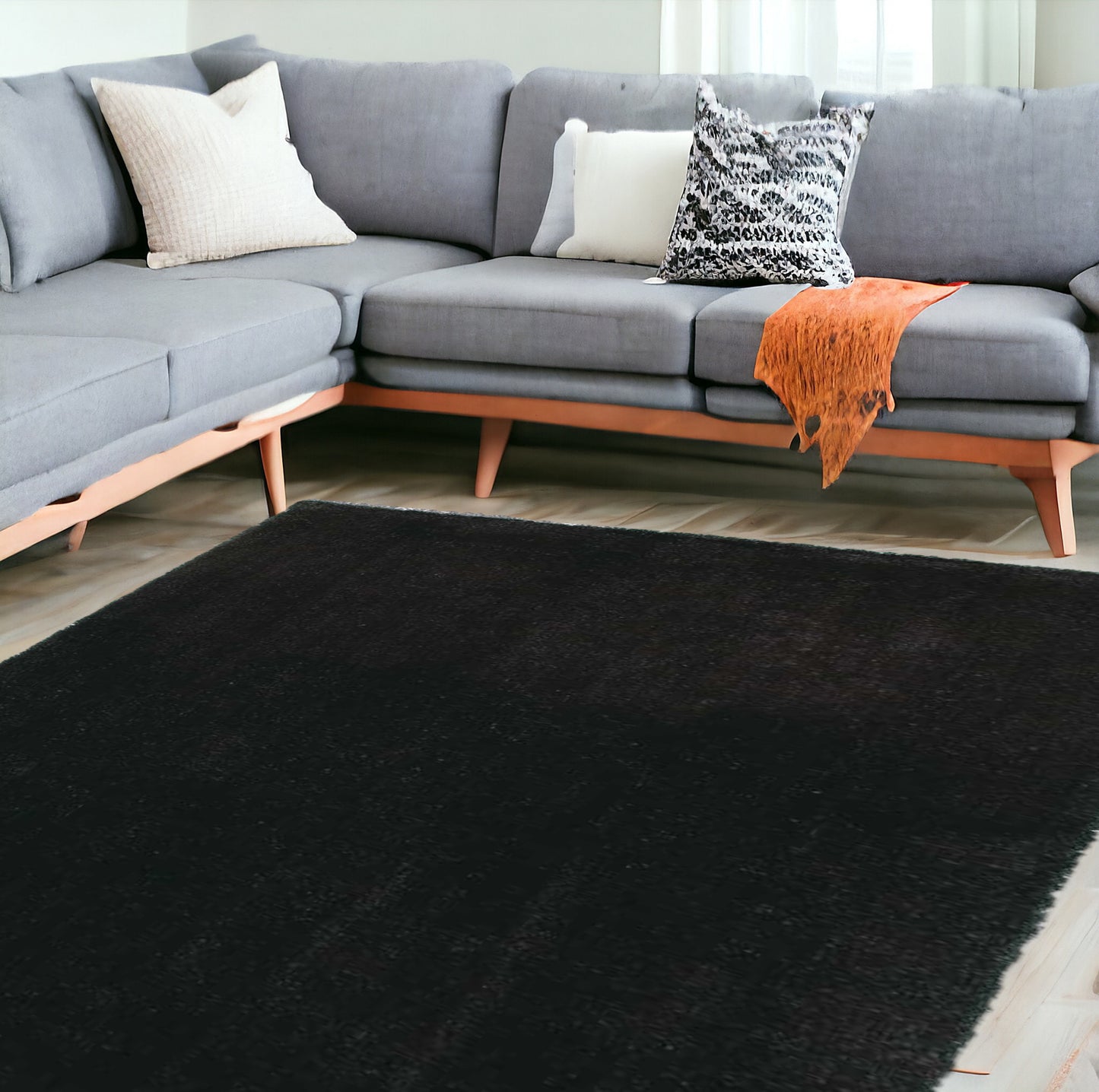 2' X 4' Espresso Brown Indoor Shag Rug