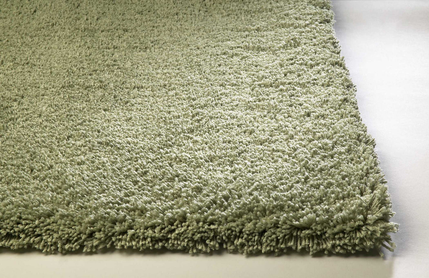 8' X 11'  Solid Color Sage Green Shag Area Rug