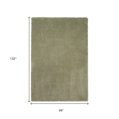 8' X 10' Sage Shag Hand Woven Area Rug