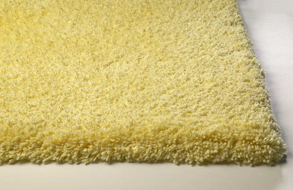 3' X 5' Canary Yellow Shag Hand Woven Area Rug
