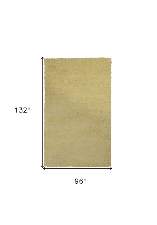 5' X 7' Canary Yellow Shag Hand Woven Area Rug