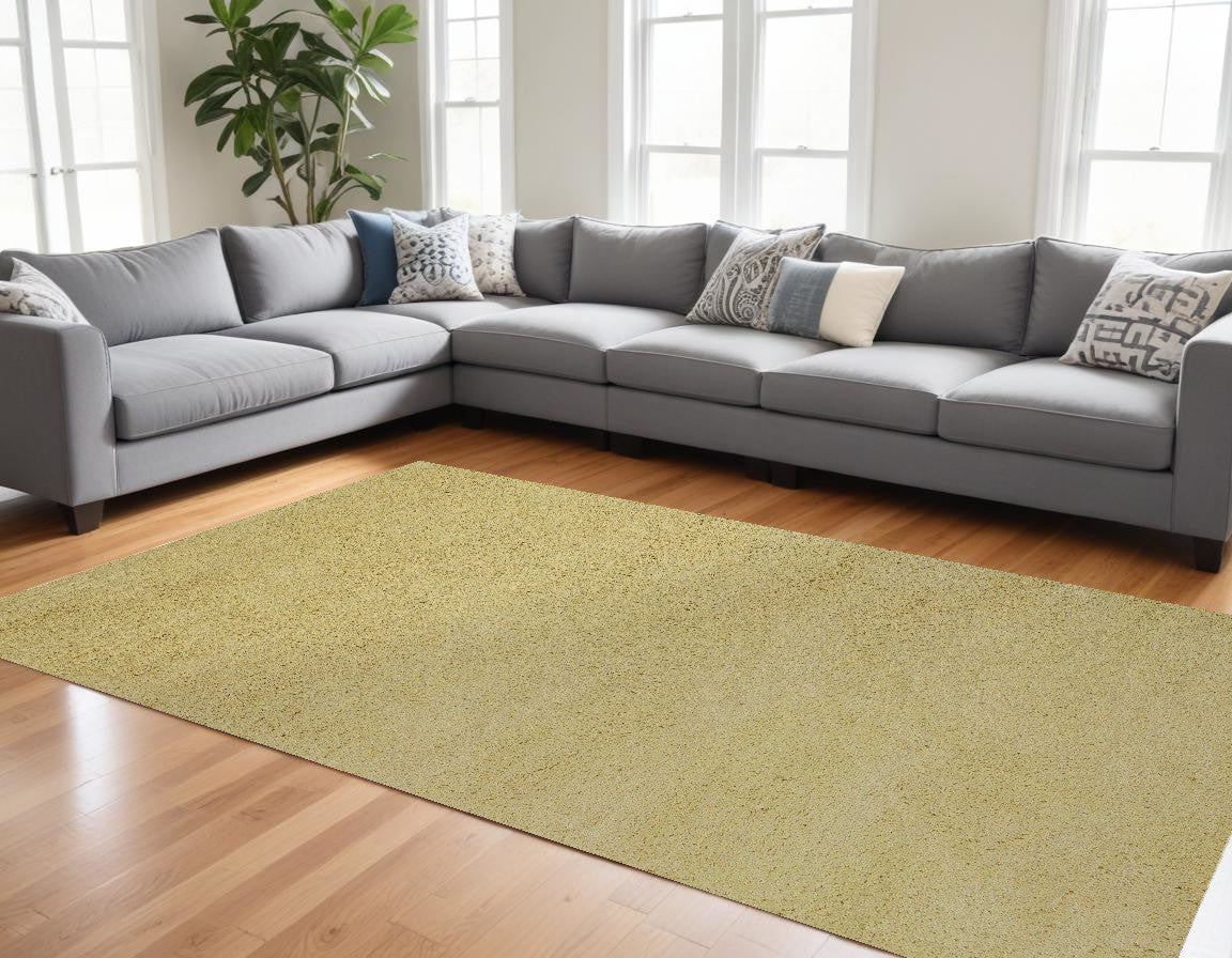 5' X 7' Canary Yellow Indoor Shag Rug