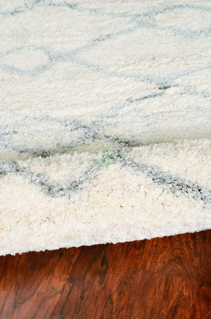 5' X 8' Ivory And Gray Chain Area Rug
