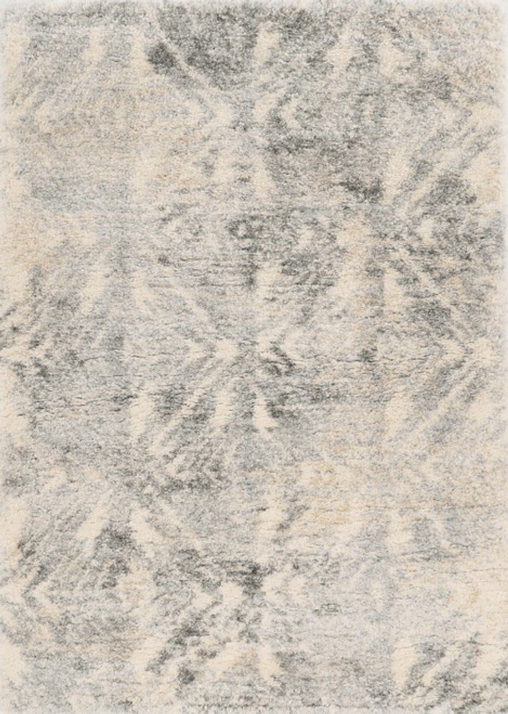 9' X 13' Gray And Ivory Diamond Area Rug