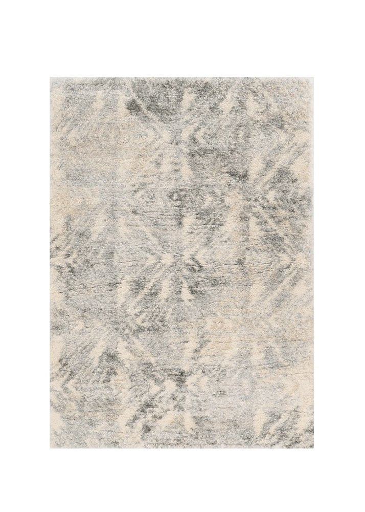 9' X 13' Gray And Ivory Diamond Area Rug