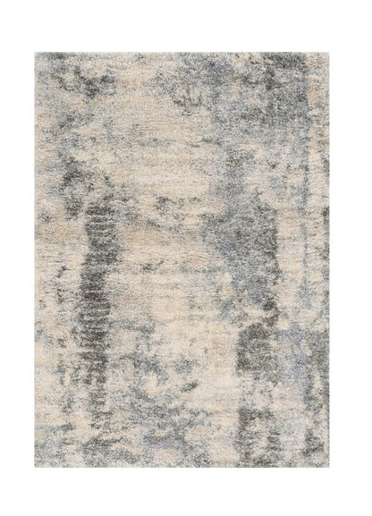 5' X 8' Ivory And Blue Abstract Area Rug