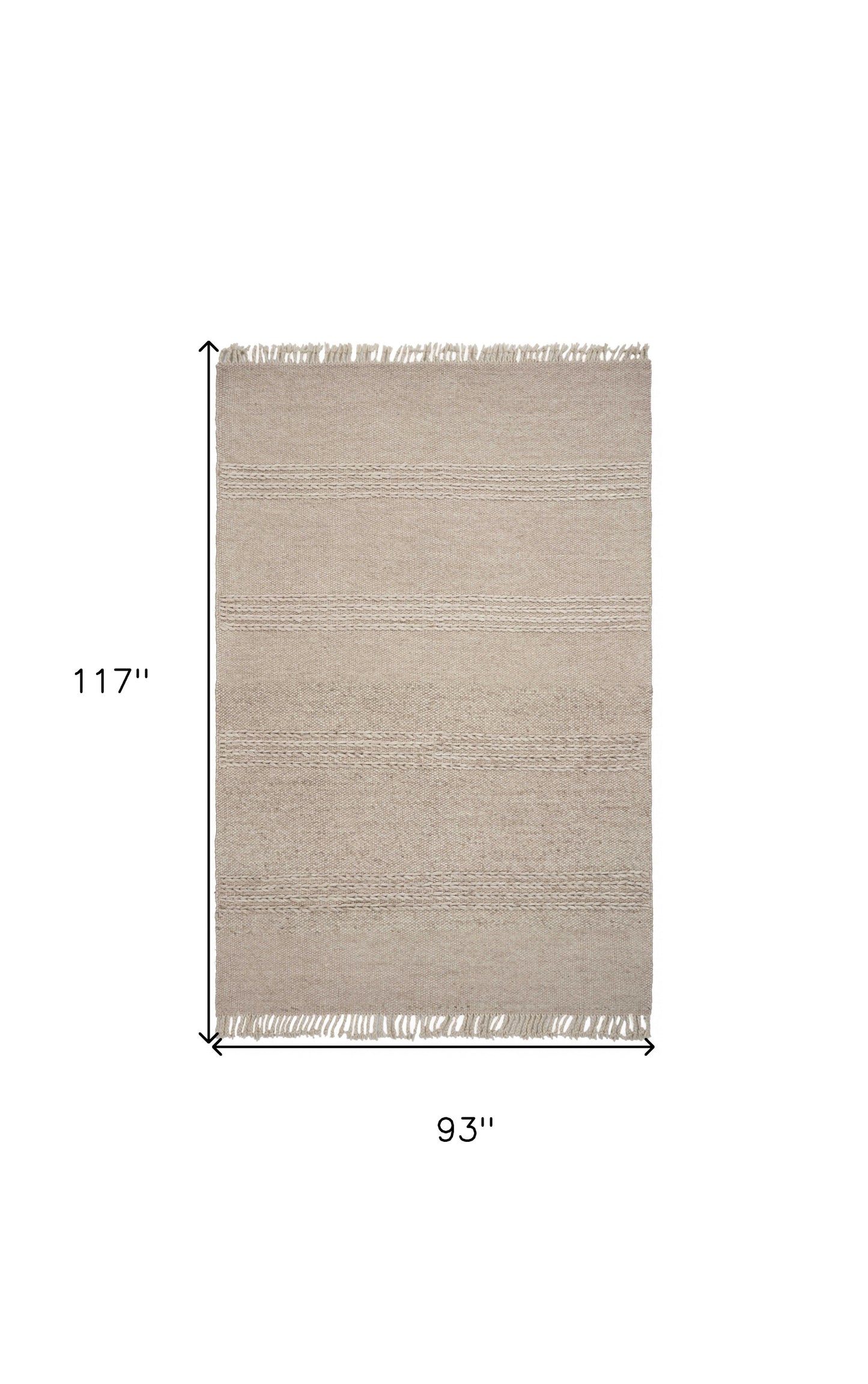 3' X 5' Natural Wool Hand Woven Area Rug