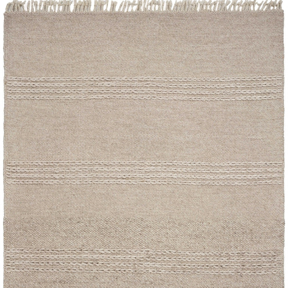 3' X 5' Natural Wool Hand Woven Area Rug