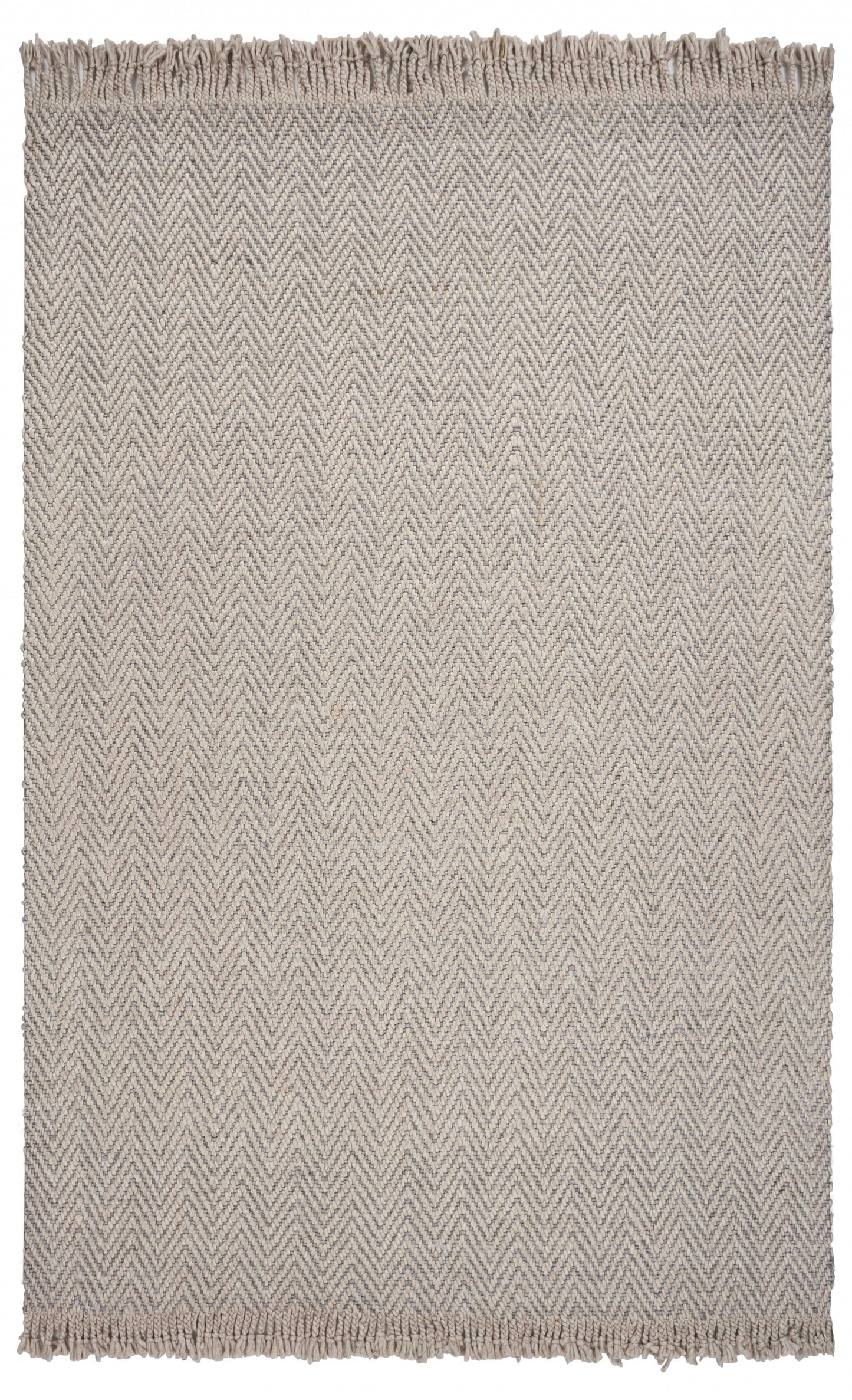 8' X 10' Oatmeal Beige Hand Woven Herringbone Indoor Area Rug