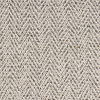 9' X 12' Beige And Gray Wool Chevron Hand Woven Area Rug With Fringe