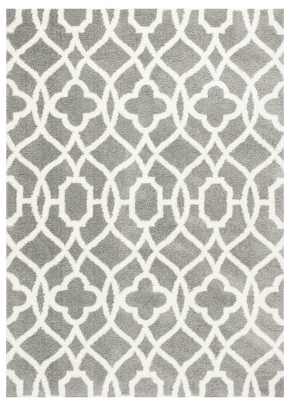5' X 8' Gray And Ivory Ogee Area Rug