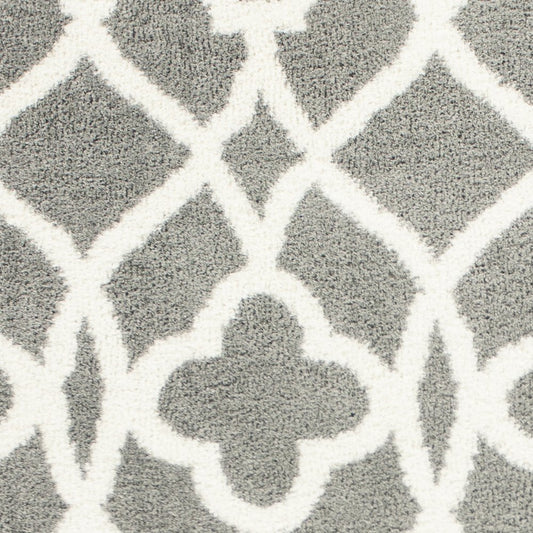 5' X 8' Gray And Ivory Ogee Area Rug