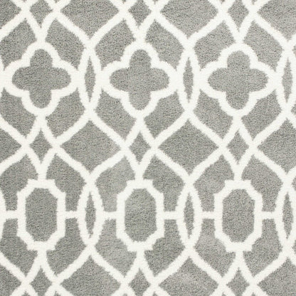 5' X 8' Gray And Ivory Ogee Area Rug