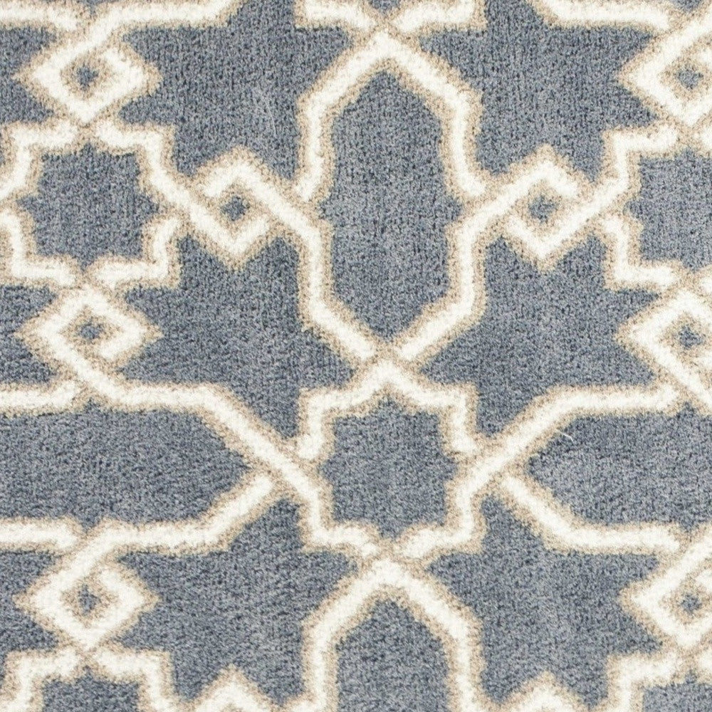 7' X 10' Microfiber Slate Blue Area Rug