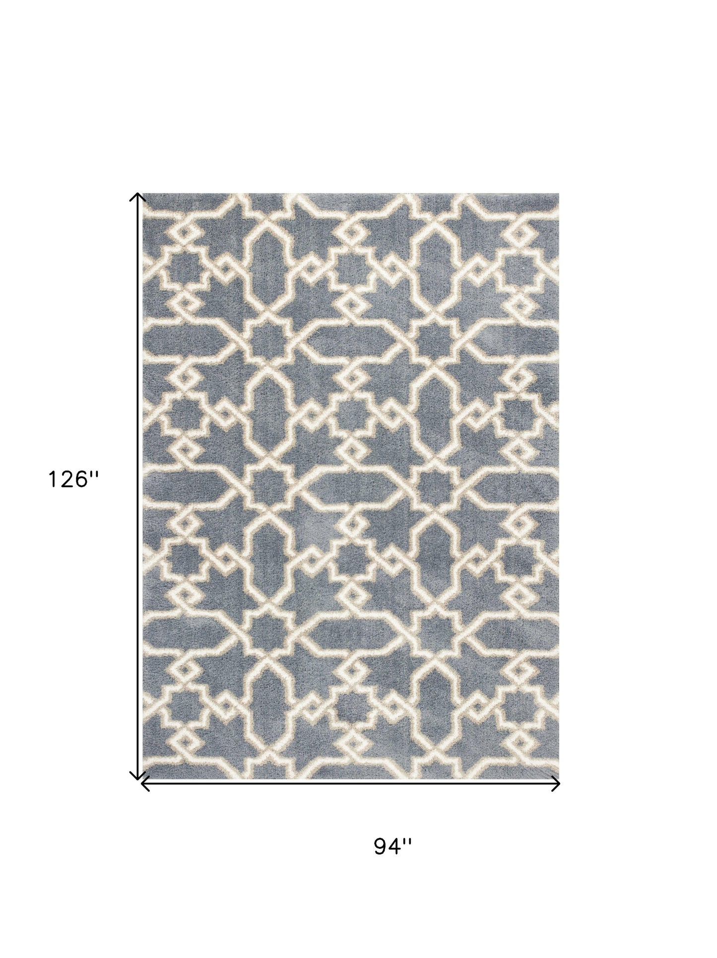 7' X 10' Microfiber Slate Blue Area Rug