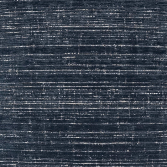 Navy blue woven fabric with subtle light horizontal streaks; textured upholstery or drapery material.
