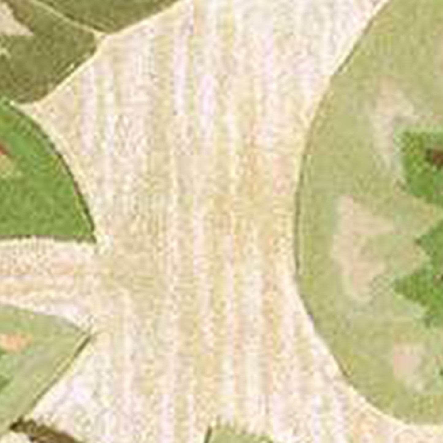 5' X 8' Beige Hand Tufted Tropical Leaves Indoor Area Rug