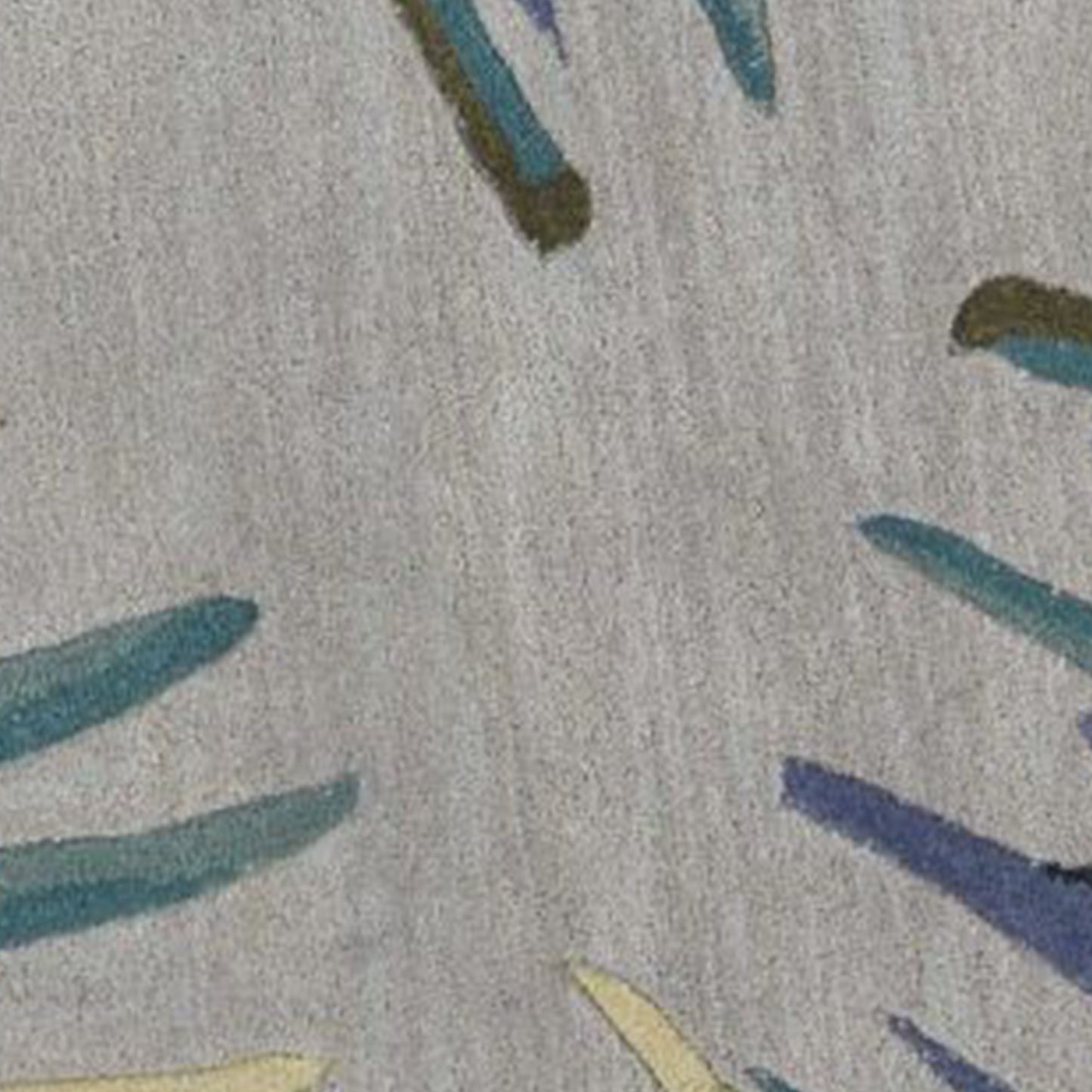 4' X 6' Grey Blue Hand Tufted Tropical Palms Indoor Area Rug