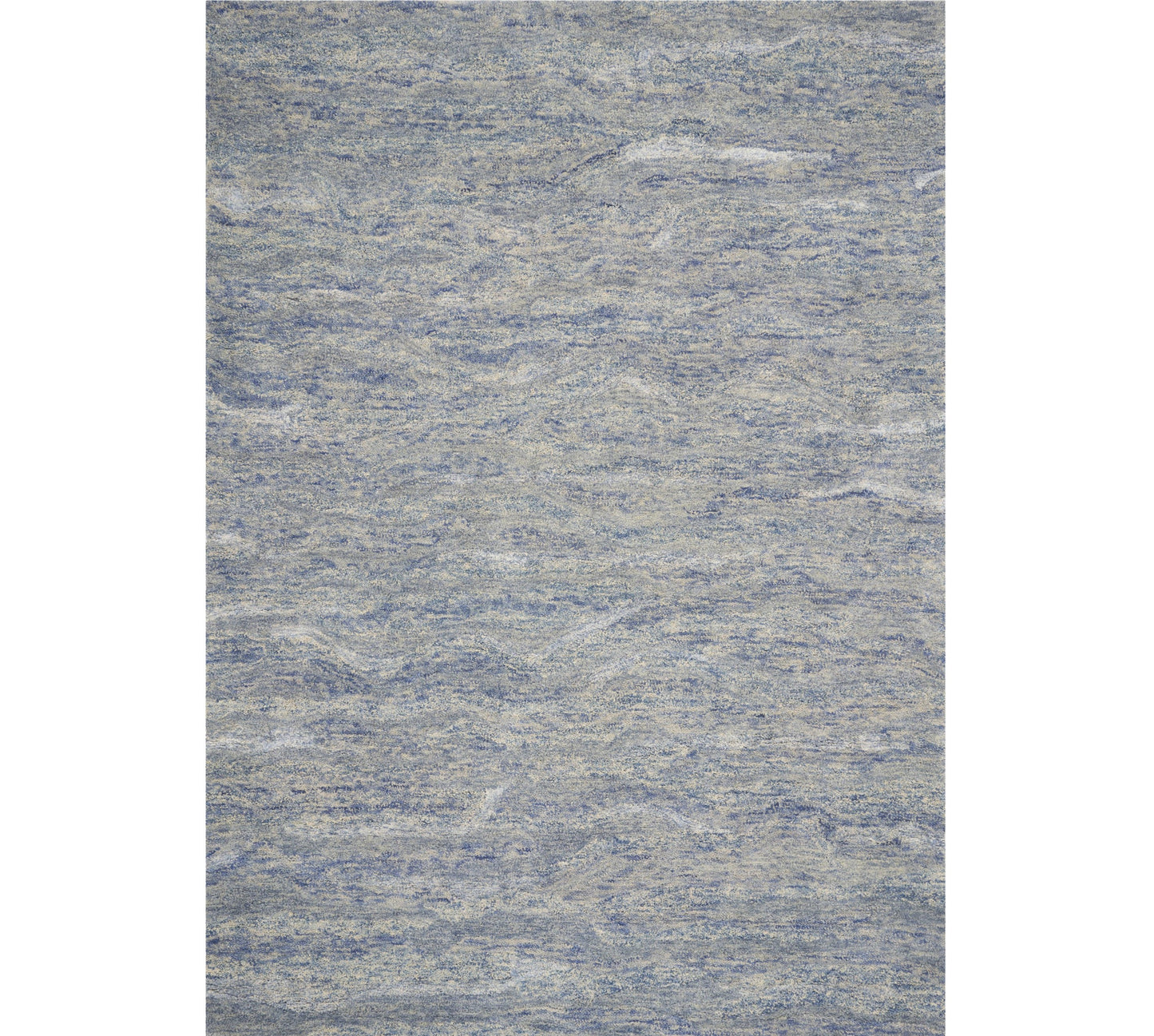 5' X 7' Ocean Blue Hand Tufted Abstract Indoor Area Rug