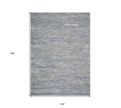 5' X 7' Ocean Blue Hand Tufted Abstract Indoor Area Rug
