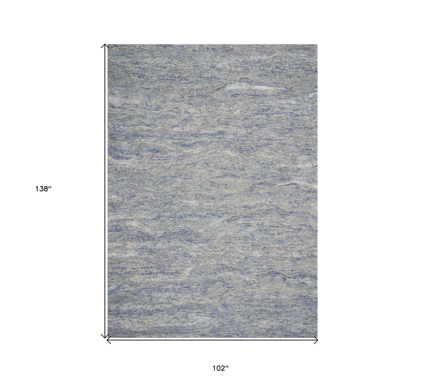 5' X 7' Ocean Blue Hand Tufted Abstract Indoor Area Rug