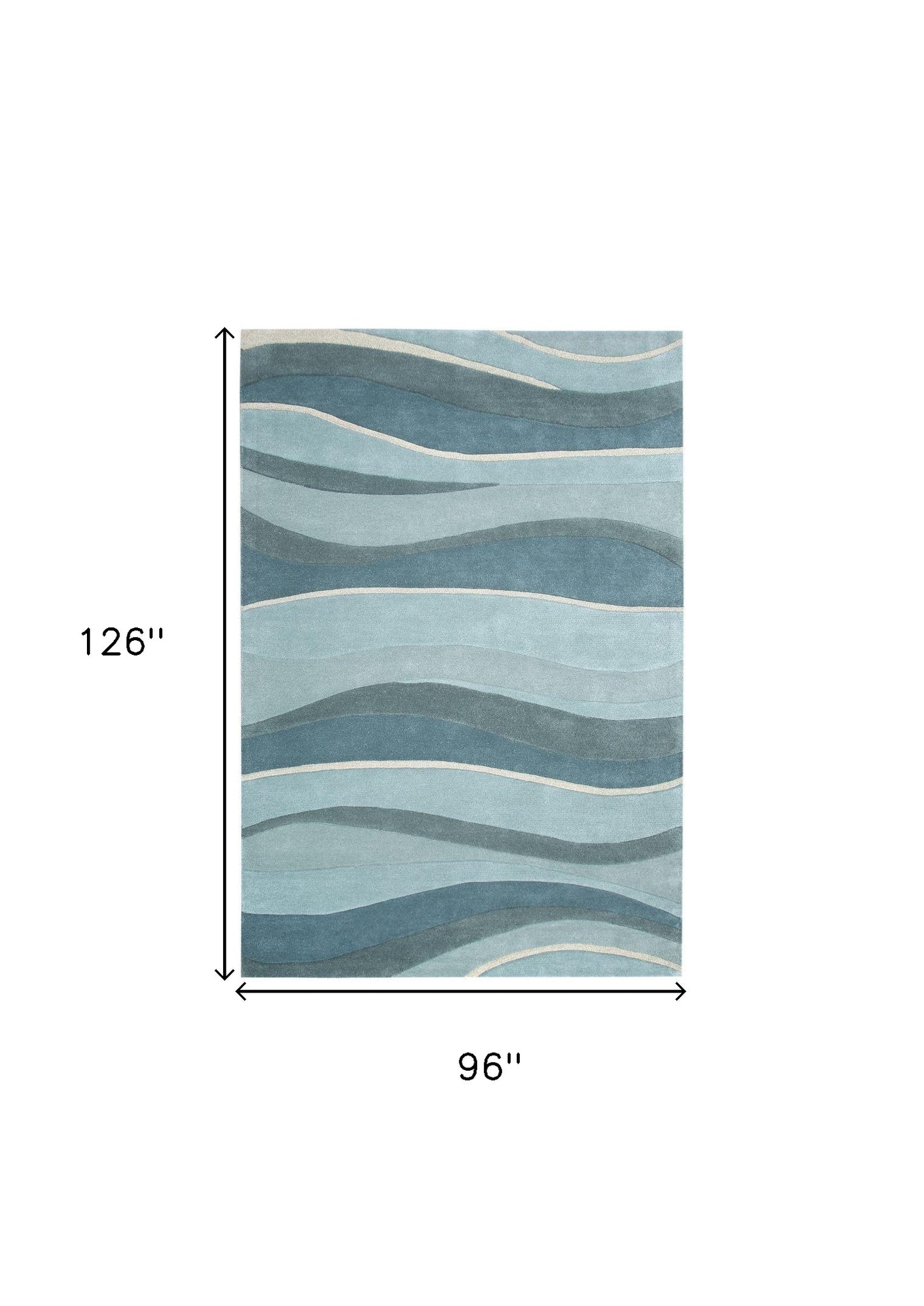 8' X 10' 6 Wool Ocean Area Rug