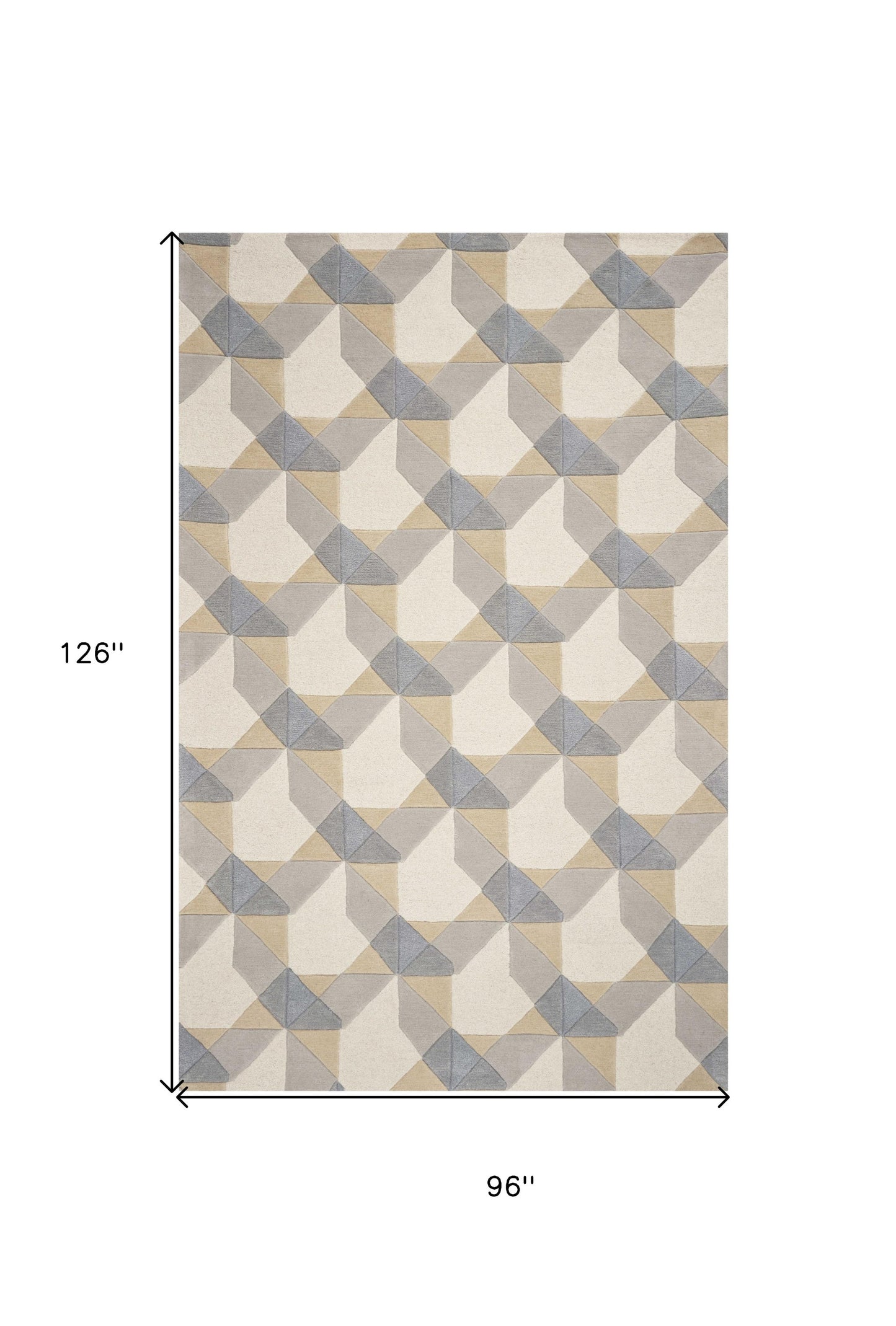 5' X 8'  Wool Ivory Or Grey Area Rug